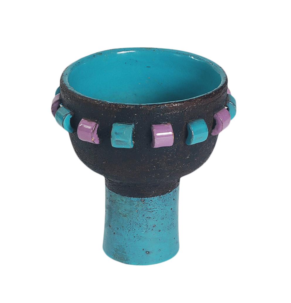 Mid Century Italian Post Modern Bitossi Ceramic Planter or Vase after Sottsass For Sale 1