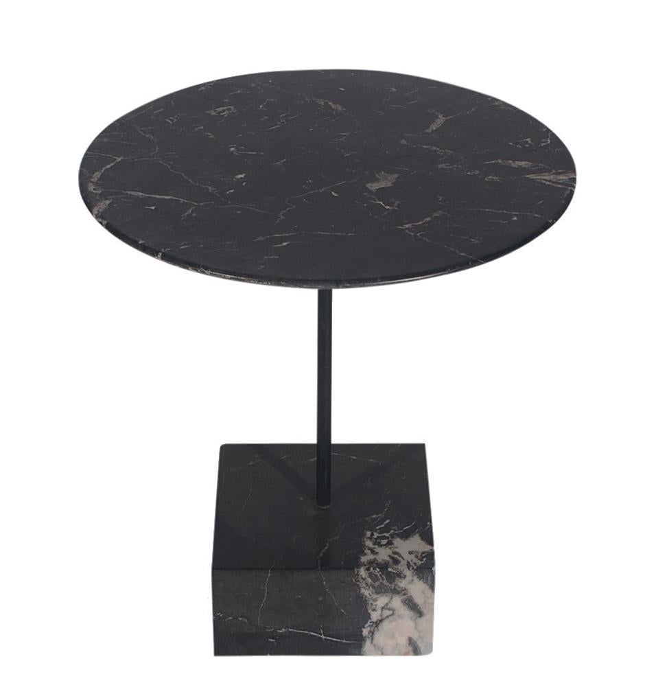 Midcentury Italian Postmodern Black Marble Side Table by Ettore Sottsass In Good Condition In Philadelphia, PA