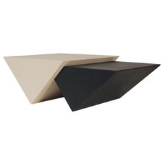 Midcentury Italian Postmodern Black and White Pop Art Triangular Cocktail Table