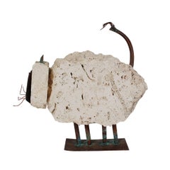 Midcentury Italian Postmodern Concrete Table or Floor Cat Sculpture