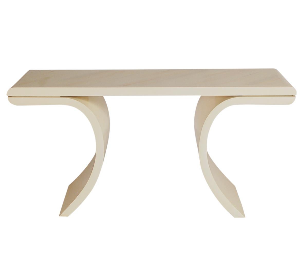 Post-Modern Midcentury Italian Postmodern Console Table or Sofa Table with Beige Lacquer