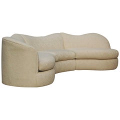 Midcentury Italian Postmodern Curved Semi-Circular Serpentine Sectional Sofa