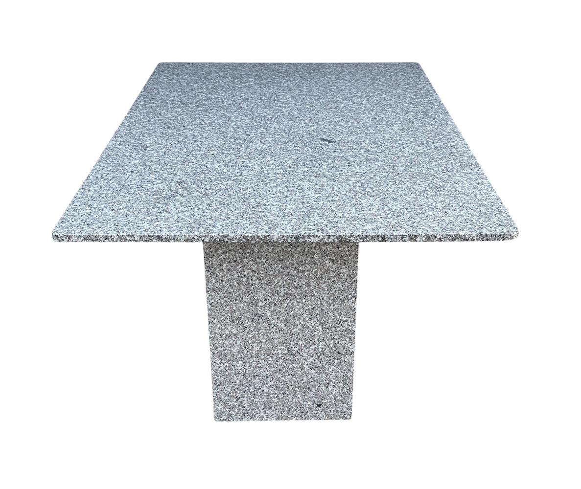 Mid Century Italian Post Modern Dining Table or Desk in Grey Tone Granite Marble For Sale 1