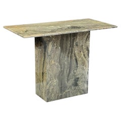 Mid-Century Italian Post Modern Gray Marble Console Table or Sofa Table