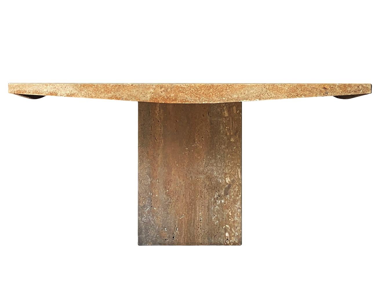 Mid Century Italian Post Modern Large Square Organic Marble Dining Table In Good Condition In Philadelphia, PA
