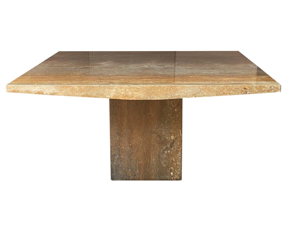 Late 20th Century Mid Century Italian Post Modern Large Square Organic Marble Dining Table