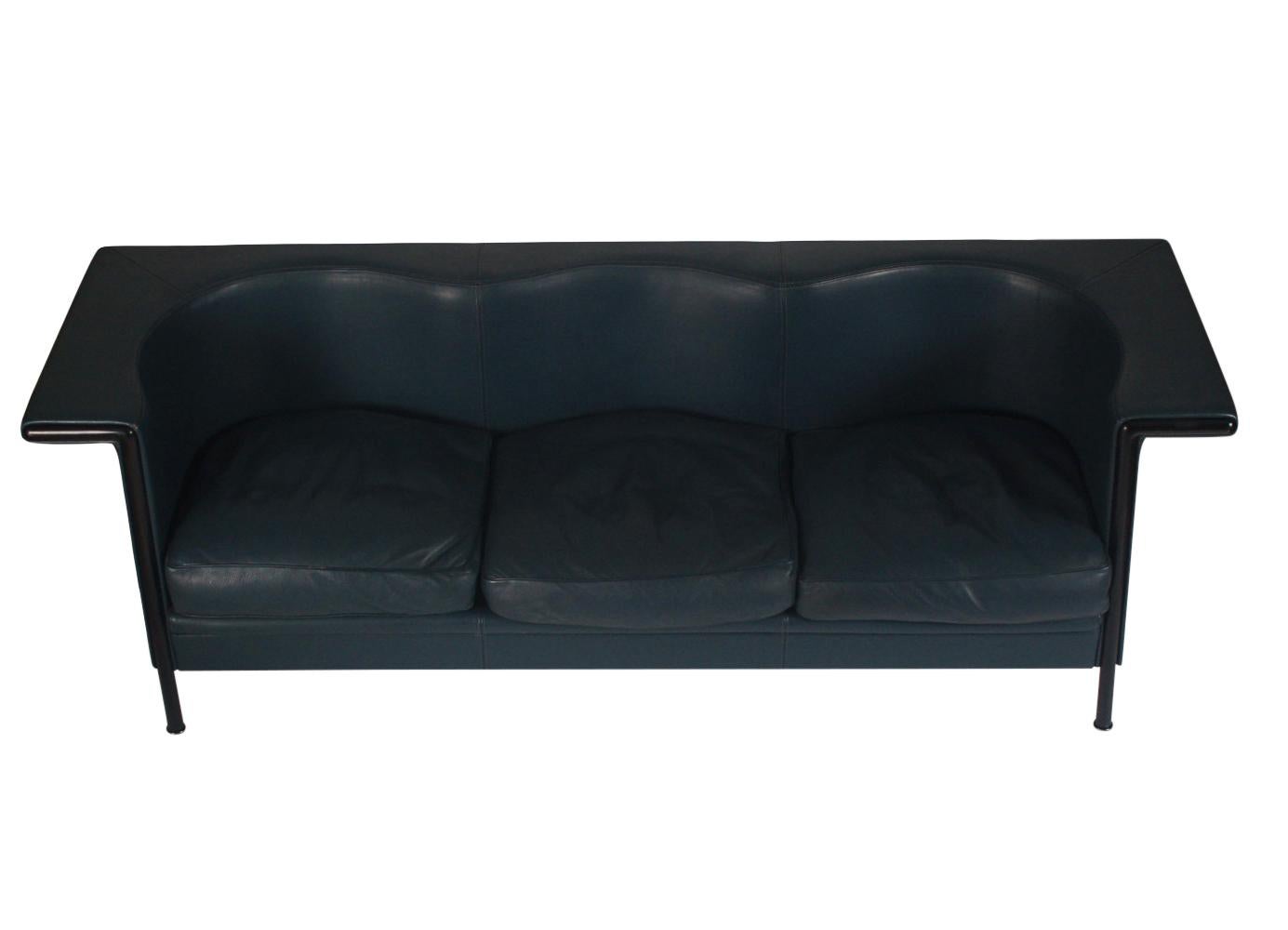 Midcentury Italian Postmodern Leather Sofa by Antonio Citterio for Moroso In Good Condition In Philadelphia, PA