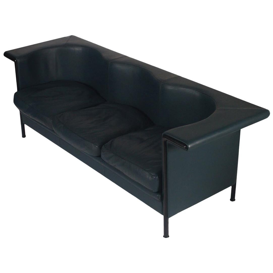 Midcentury Italian Postmodern Leather Sofa by Antonio Citterio for Moroso