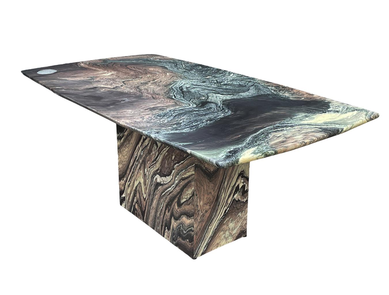 Post-Modern Mid-Century Italian Post Modern Marble Dining Table or Desk For Sale