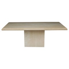 Midcentury Italian Postmodern Rectangular Dining Table in Travertine Marble