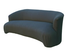 Midcentury Italian Postmodern Sculptural Asymmetrical Sofa in Black Upholstery