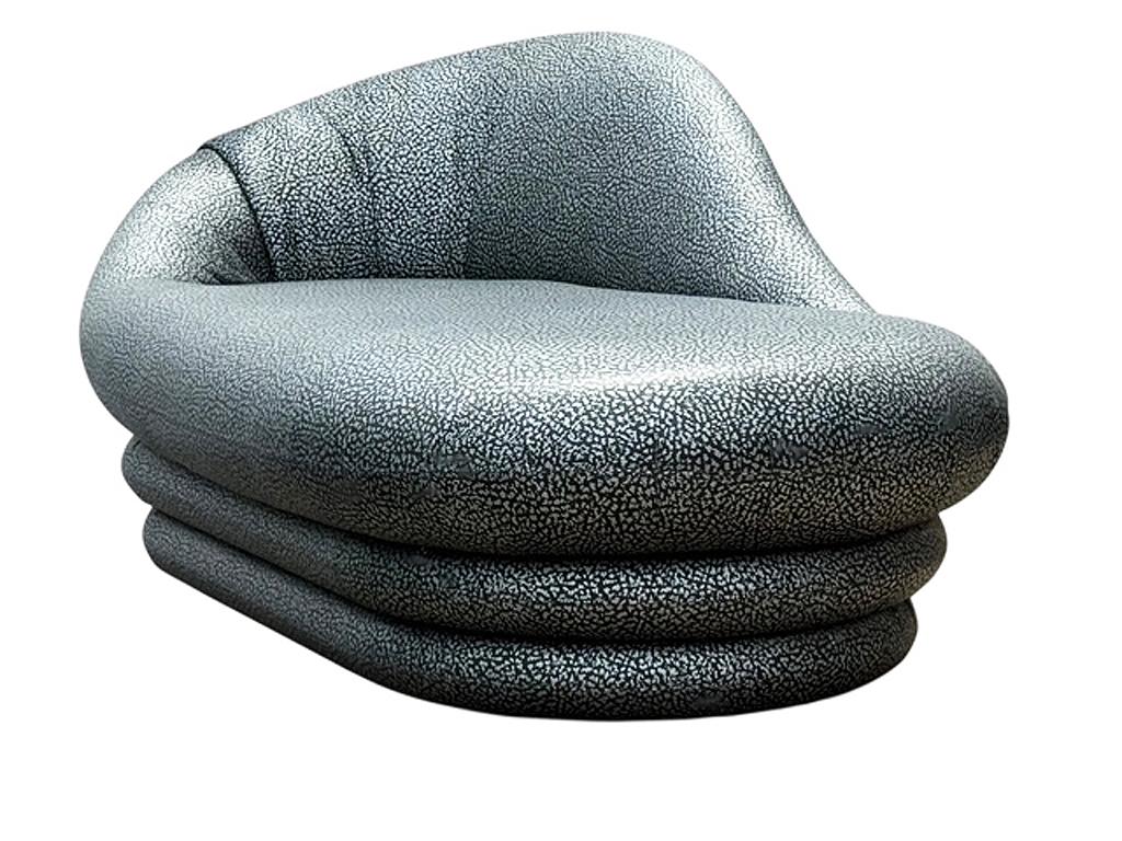 Italiano Chaise Lounge scultorea postmoderna di metà secolo in stile Art Deco in vendita