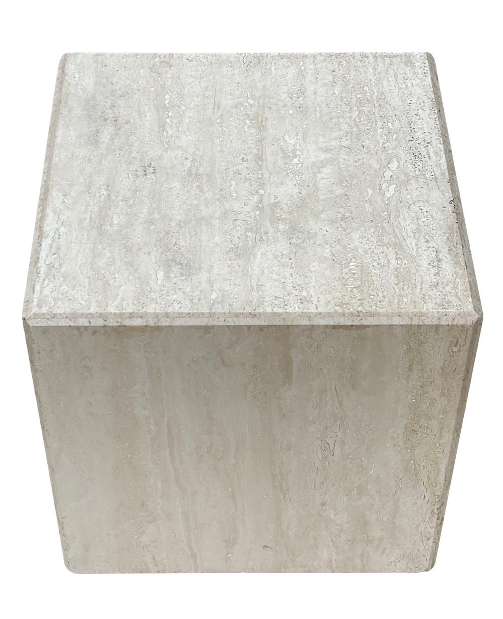 travertine cube table