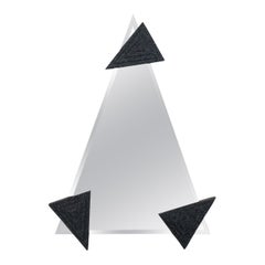 Midcentury Italian Postmodern Triangular Wall Mirror after Ettore Sottsass