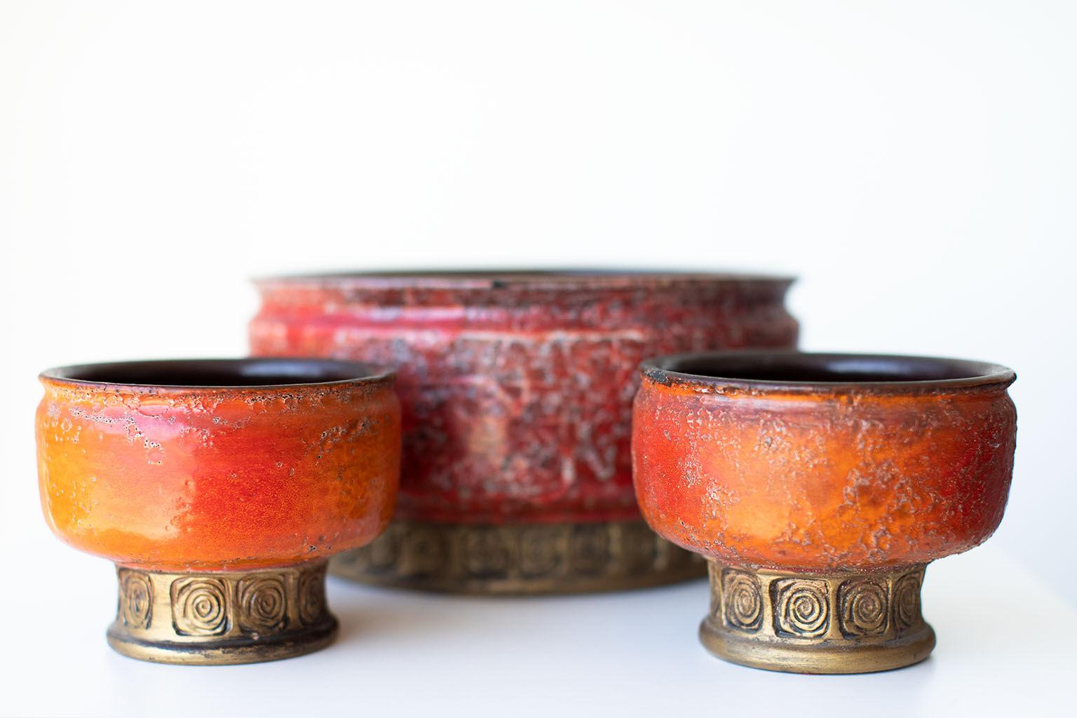 Midcentury Italian Pottery Candleholders For Sale 1