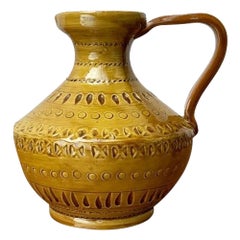 Mid-Century Italian Pottery Carafe Vase by Aldo Londi for Bitossi, 1960s