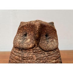 Mid-Century Italian Pottery Owl Sculpture by Aldo Londi for Bitossi, 1960s