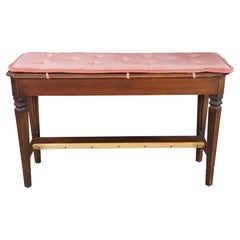 Mid Century Italian Provincial Walnut Piano Organ Foyer Bench Seat Music Storage