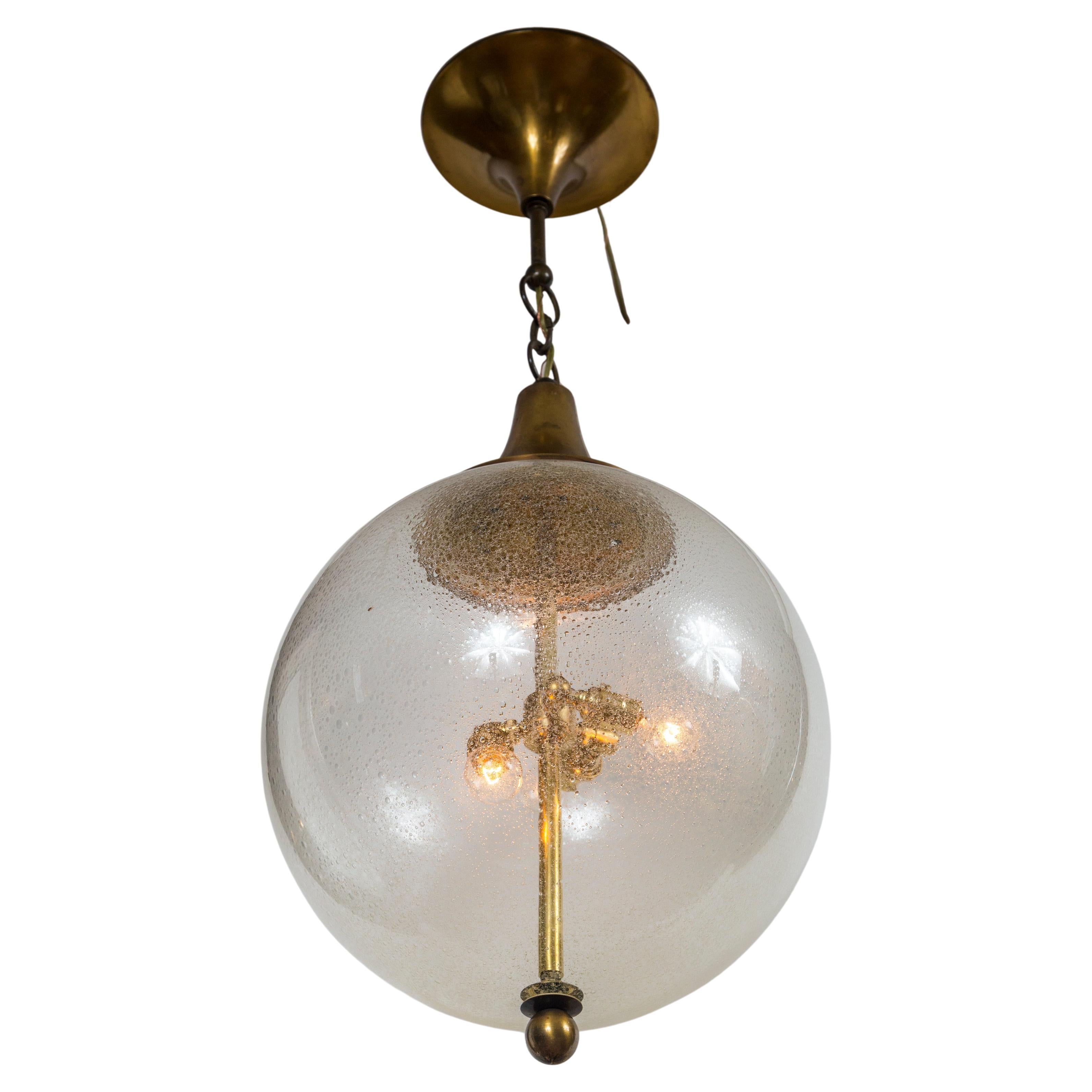 Mid-Century moderno Plafoniera a forma di globo Pulegoso del Medioevo italiano in vendita