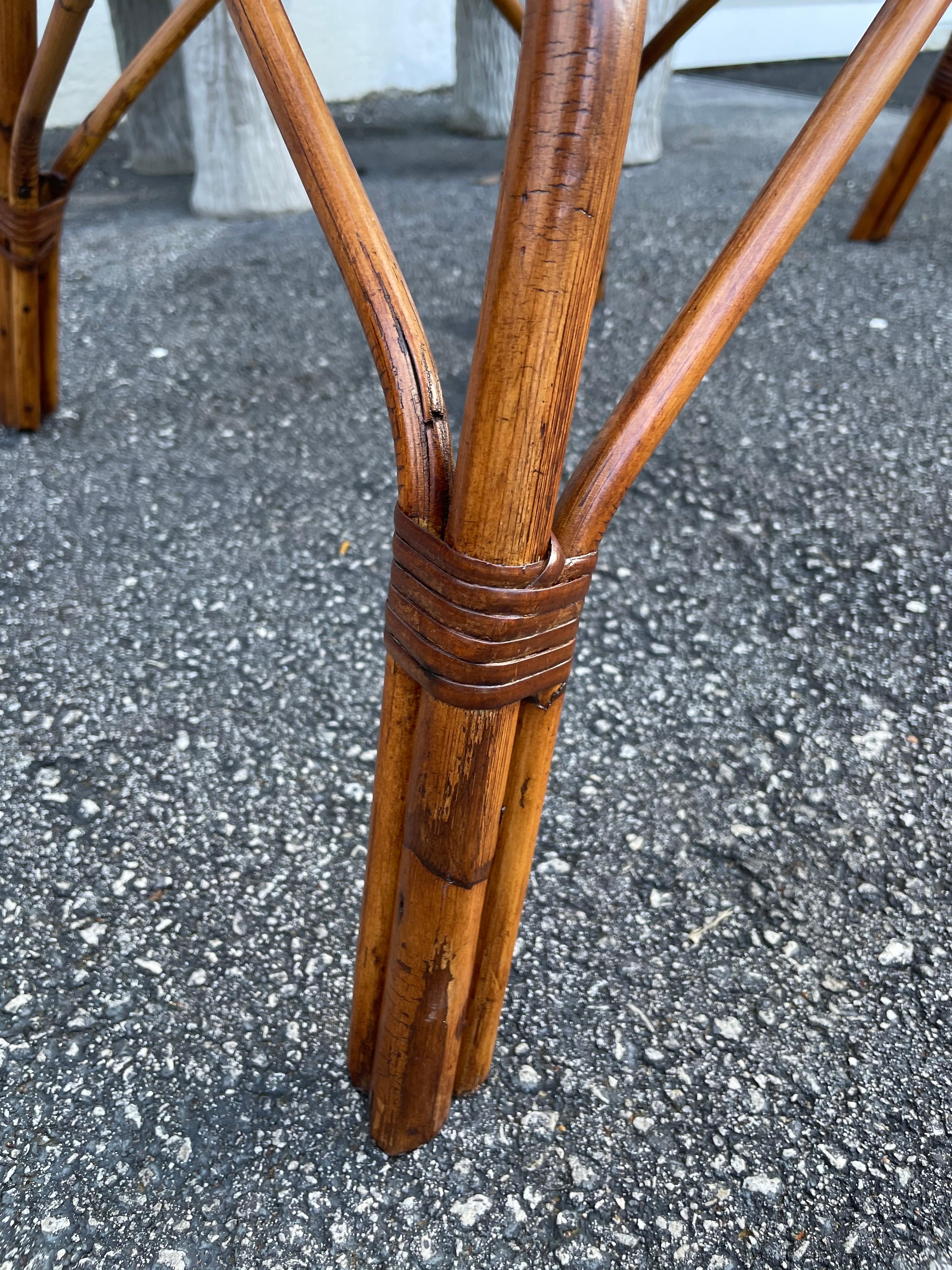 Midcentury Italian Rattan and Bamboo Scoop Design Chairs 2