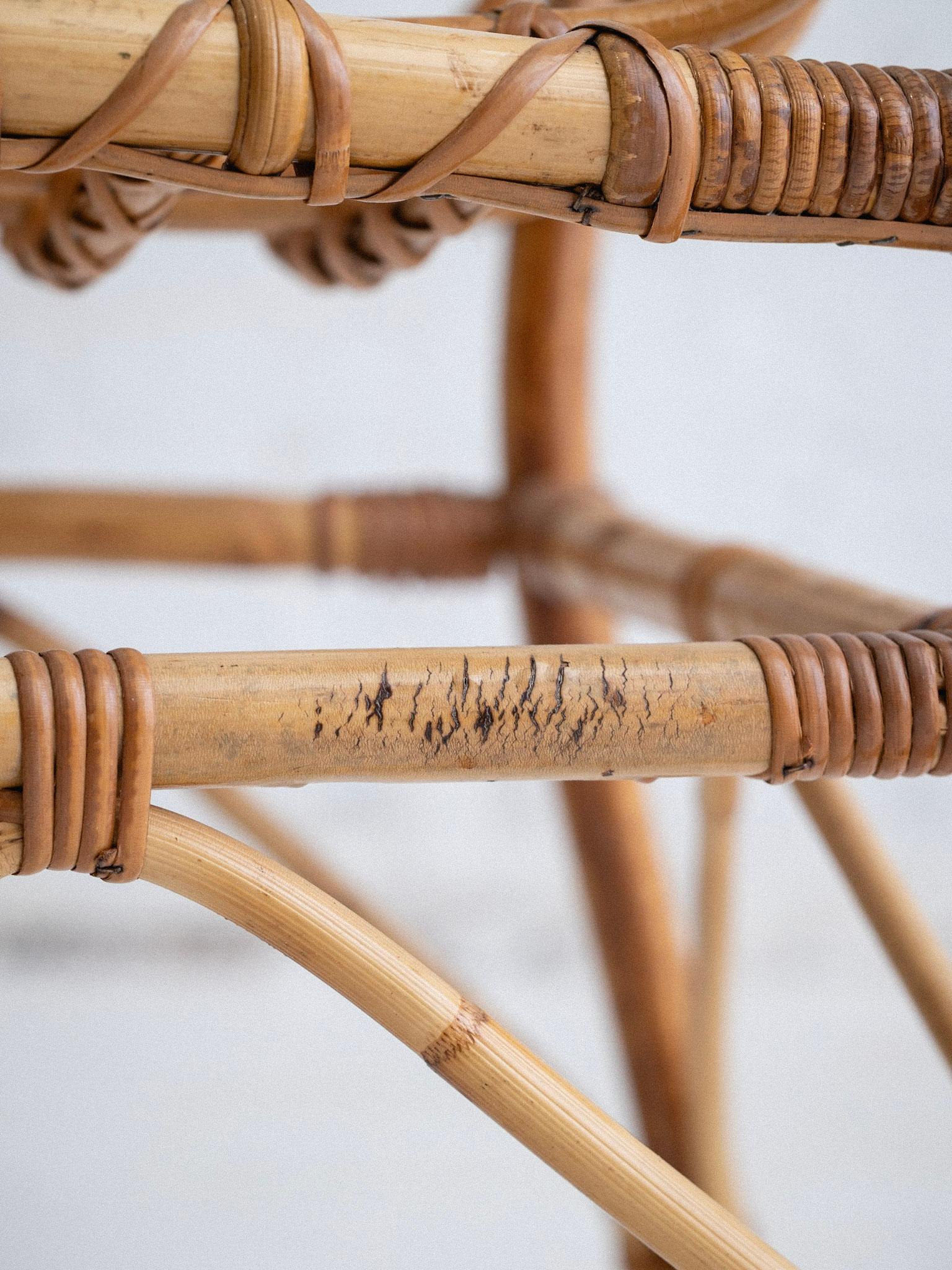 Mid Century Italian Rattan Chair For Sale 6