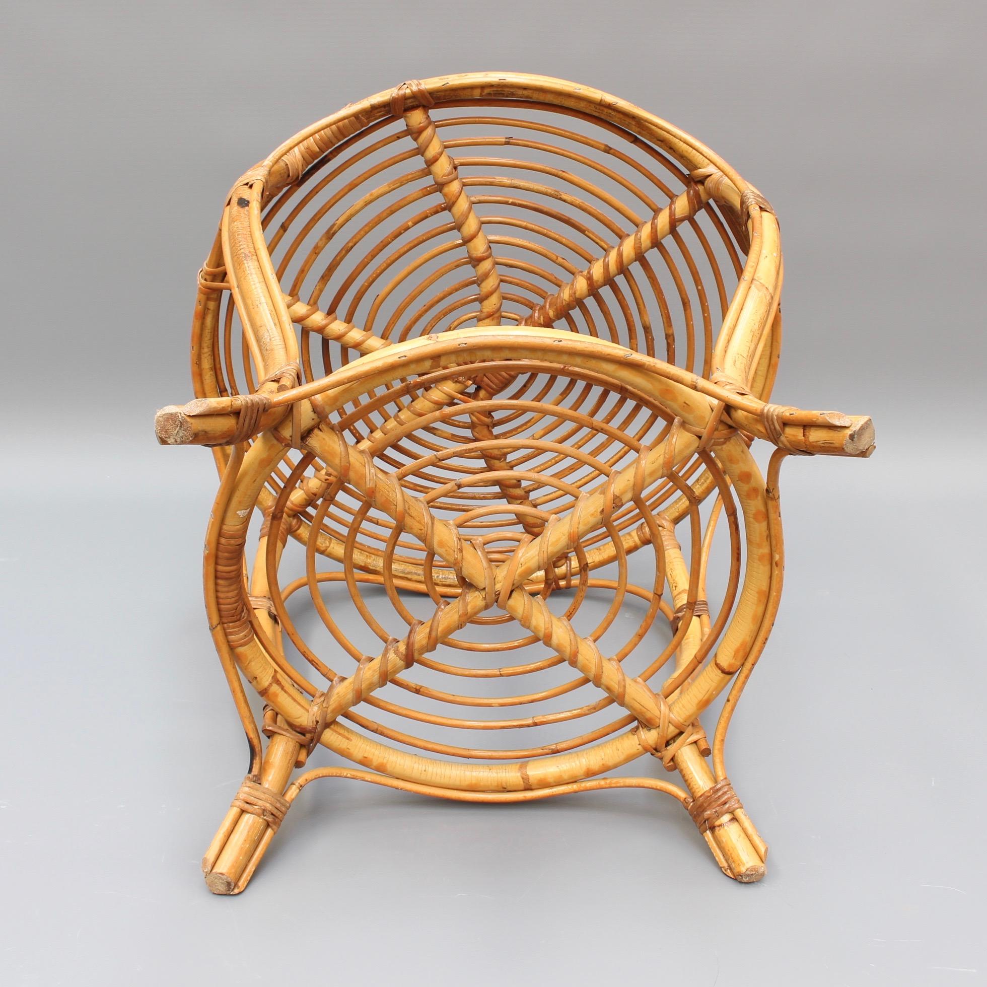 Midcentury Italian Rattan Coffee / End Table 'circa 1960s' 8