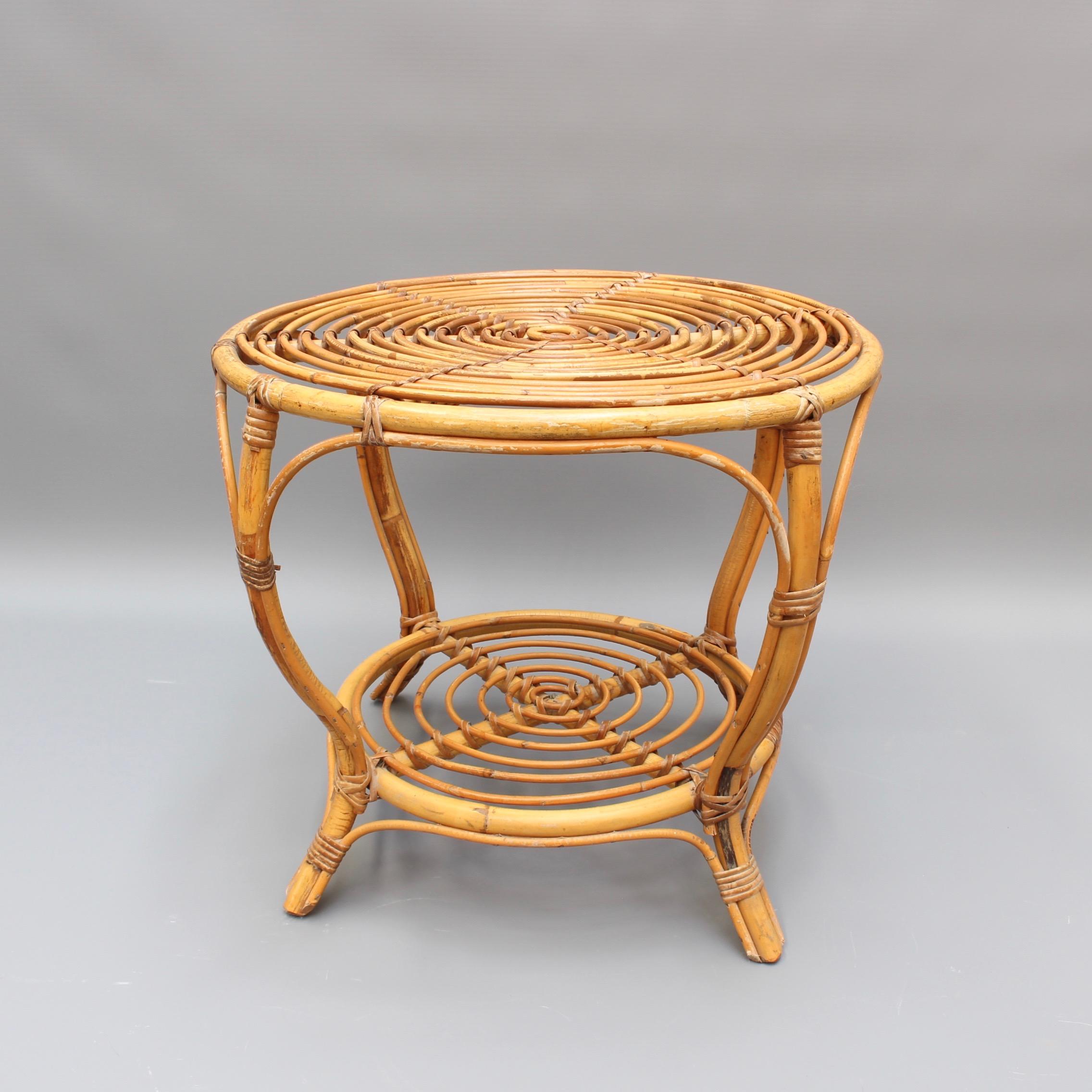 Midcentury Italian Rattan Coffee / End Table 'circa 1960s' In Good Condition In London, GB