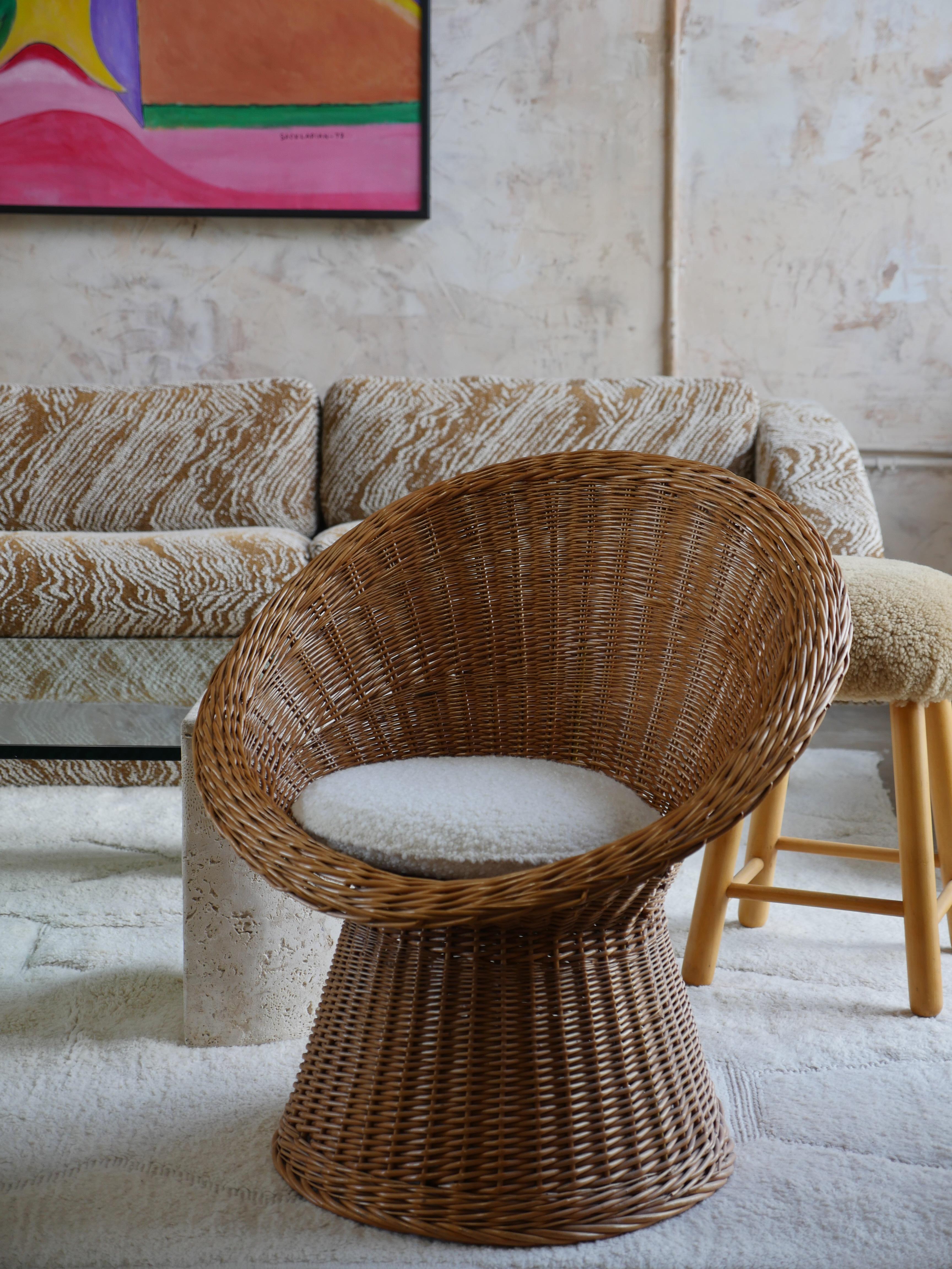 Mid-Century Italian Rattan Lounge Chairs - Set of 2 For Sale 5