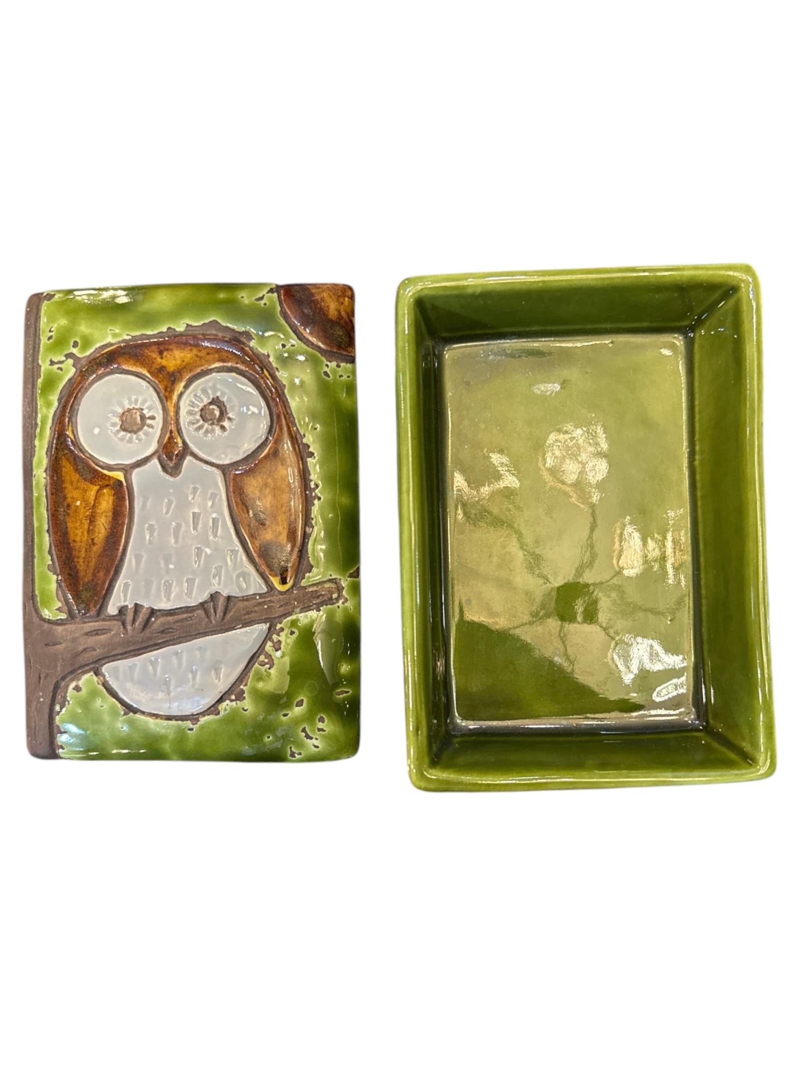Mid Century Italian Raymor Ceramic Trinket Box In Excellent Condition In Pasadena, CA