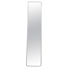 Mid-Century Italian Rectangular Minimal Mirror in Brass Gio Ponti Style