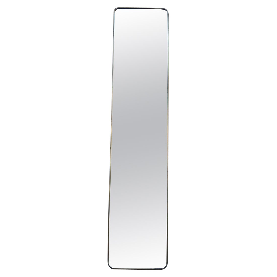 Miroir rectangulaire minimaliste italien du milieu du siècle, en laiton, style Gio Ponti en vente