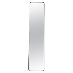 Mid-Century Italian Rectangular Minimal Mirror in Brass Gio Ponti Style
