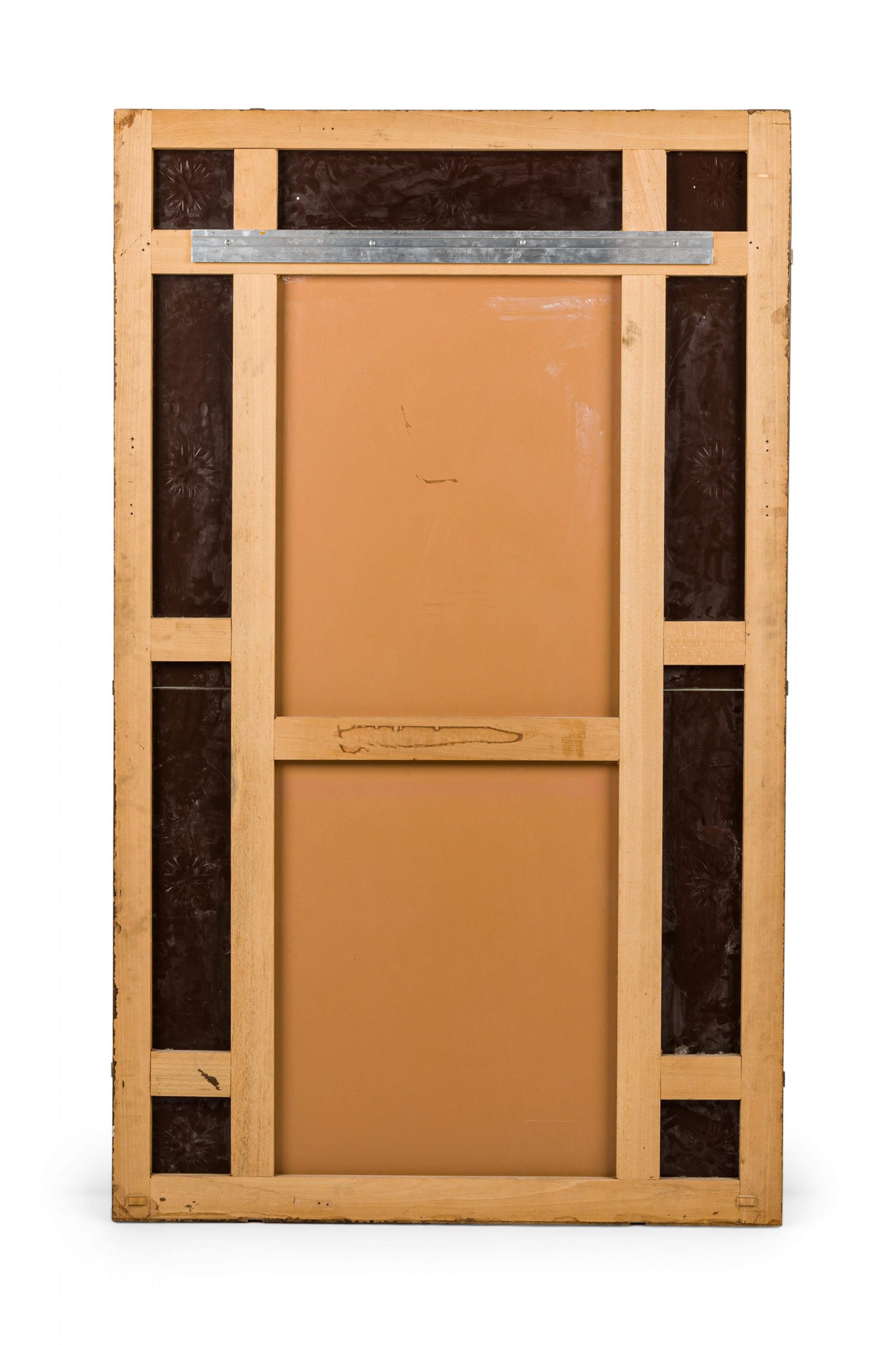 Mid-Century Italian Rectangular Wall Mirror with Etched Glass Floral Border In condizioni buone in vendita a Queens, NY