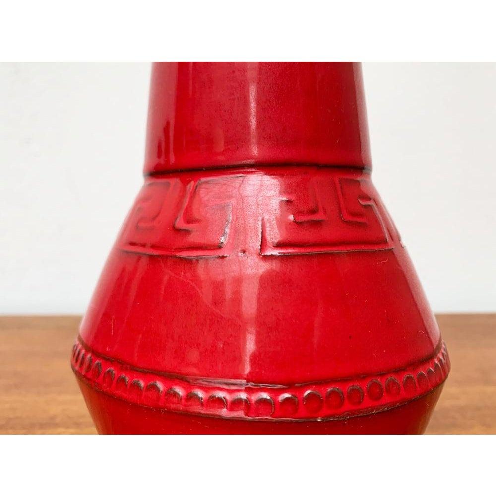 Italienische rote Keramikvase aus der Jahrhundertmitte von Bitossi, 1960er Jahre im Angebot 6