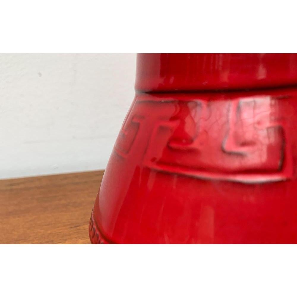 Italienische rote Keramikvase aus der Jahrhundertmitte von Bitossi, 1960er Jahre im Zustand „Hervorragend“ im Angebot in Hamburg, DE