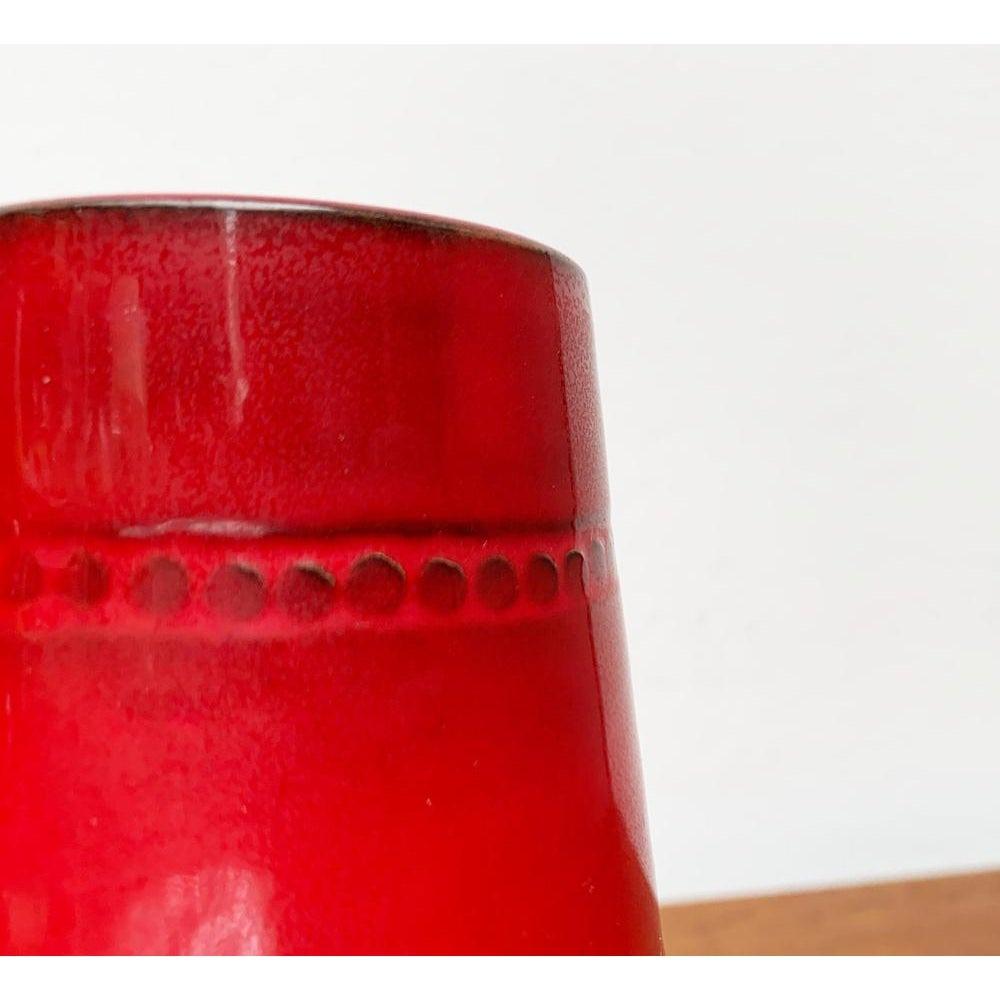 Italienische rote Keramikvase aus der Jahrhundertmitte von Bitossi, 1960er Jahre im Angebot 3