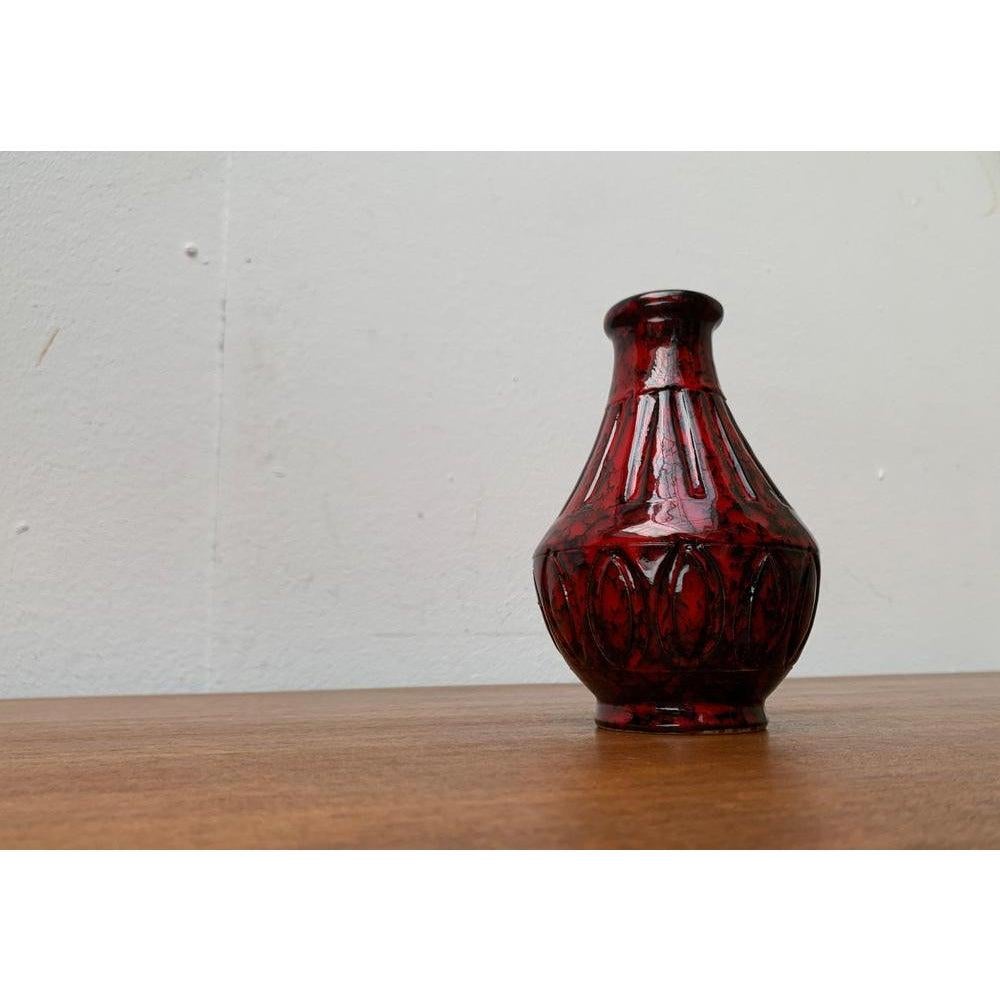 Vaso in ceramica rossa italiano di metà secolo di Bitossi in vendita 3