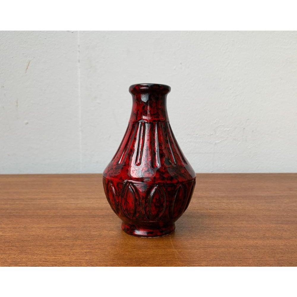 Vaso in ceramica rossa italiano di metà secolo di Bitossi in vendita 4