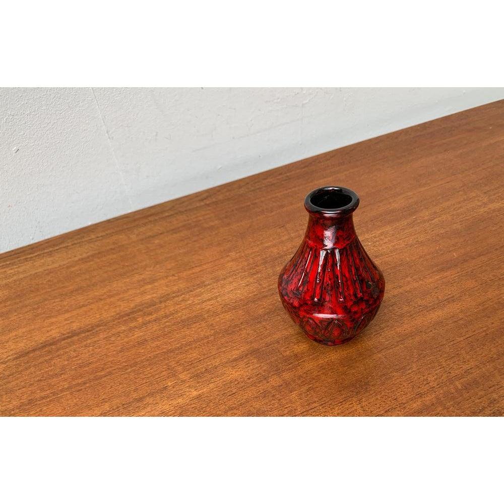 Mid-Century moderno Vaso in ceramica rossa italiano di metà secolo di Bitossi in vendita