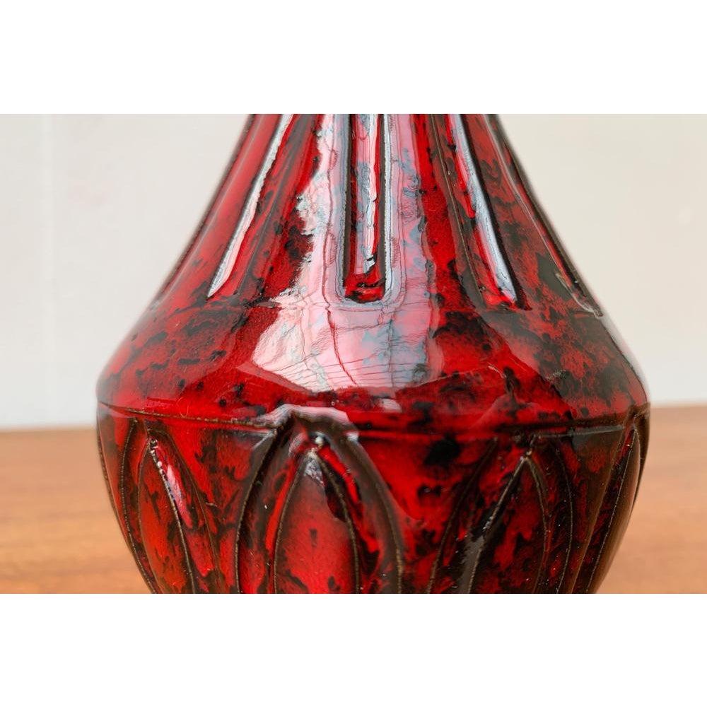 Italiano Vaso in ceramica rossa italiano di metà secolo di Bitossi in vendita