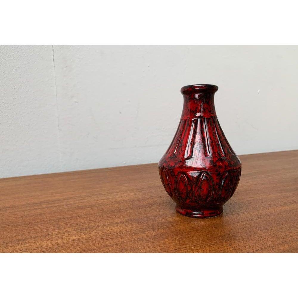 Vaso in ceramica rossa italiano di metà secolo di Bitossi in vendita 1