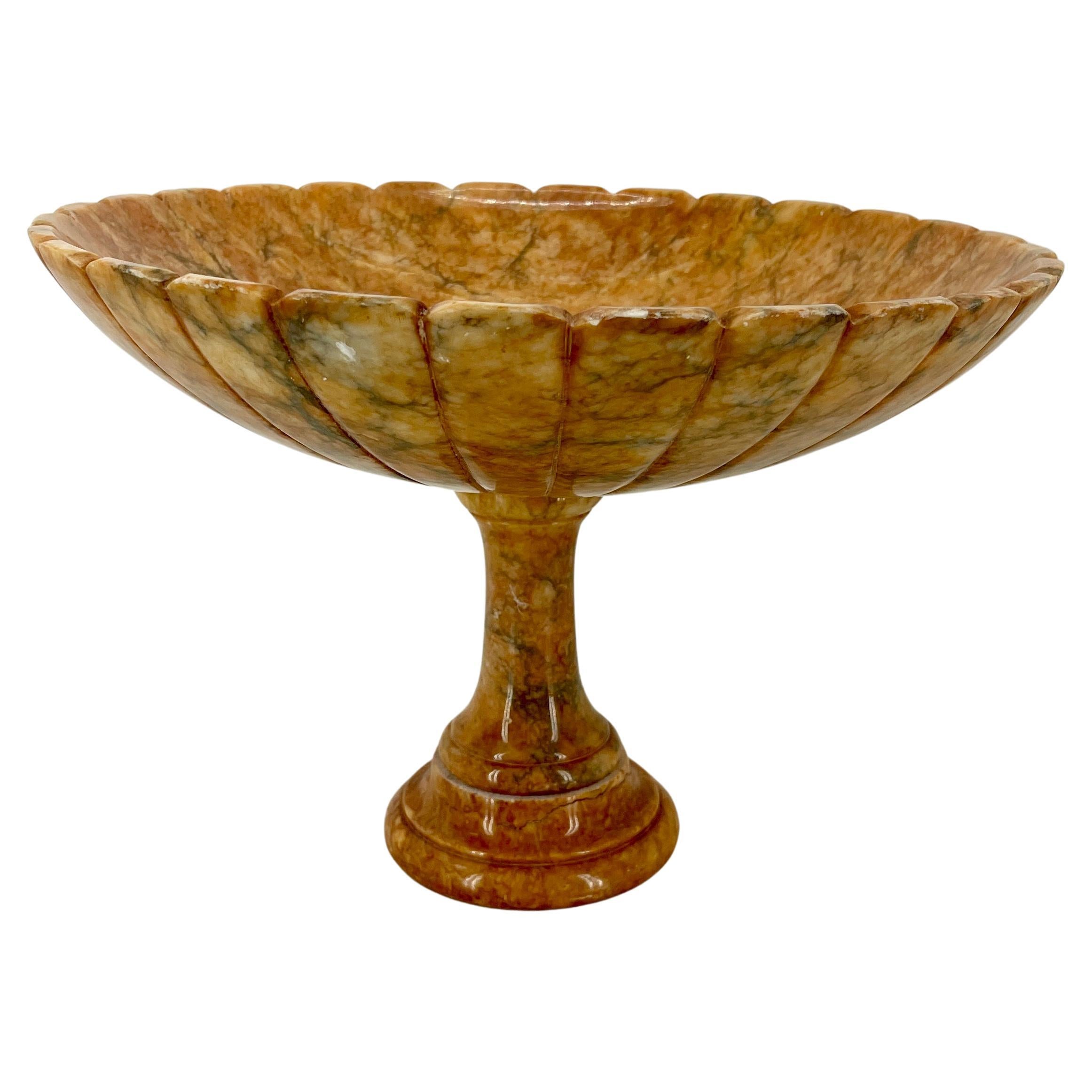 Mid-Century Italian Red Marble Centerpiece Fruit Bowl Stand For Sale 3