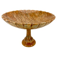 Mid-Century Italian Red Marble Centerpiece Fruit Bowl Stand