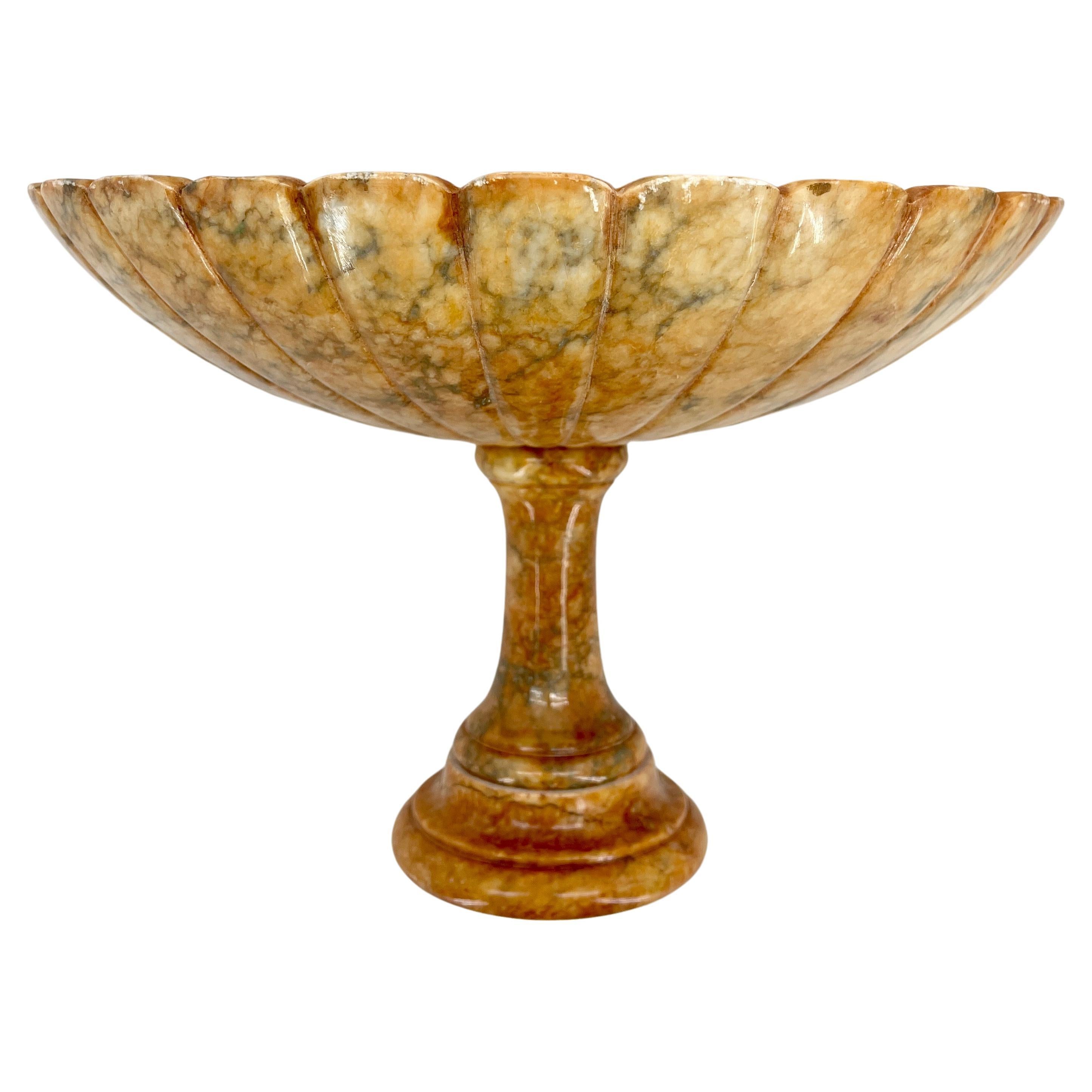 Mid-Century Modern Mid-Century Italian Red Marble Centerpiece Fruit Bowl Stand For Sale