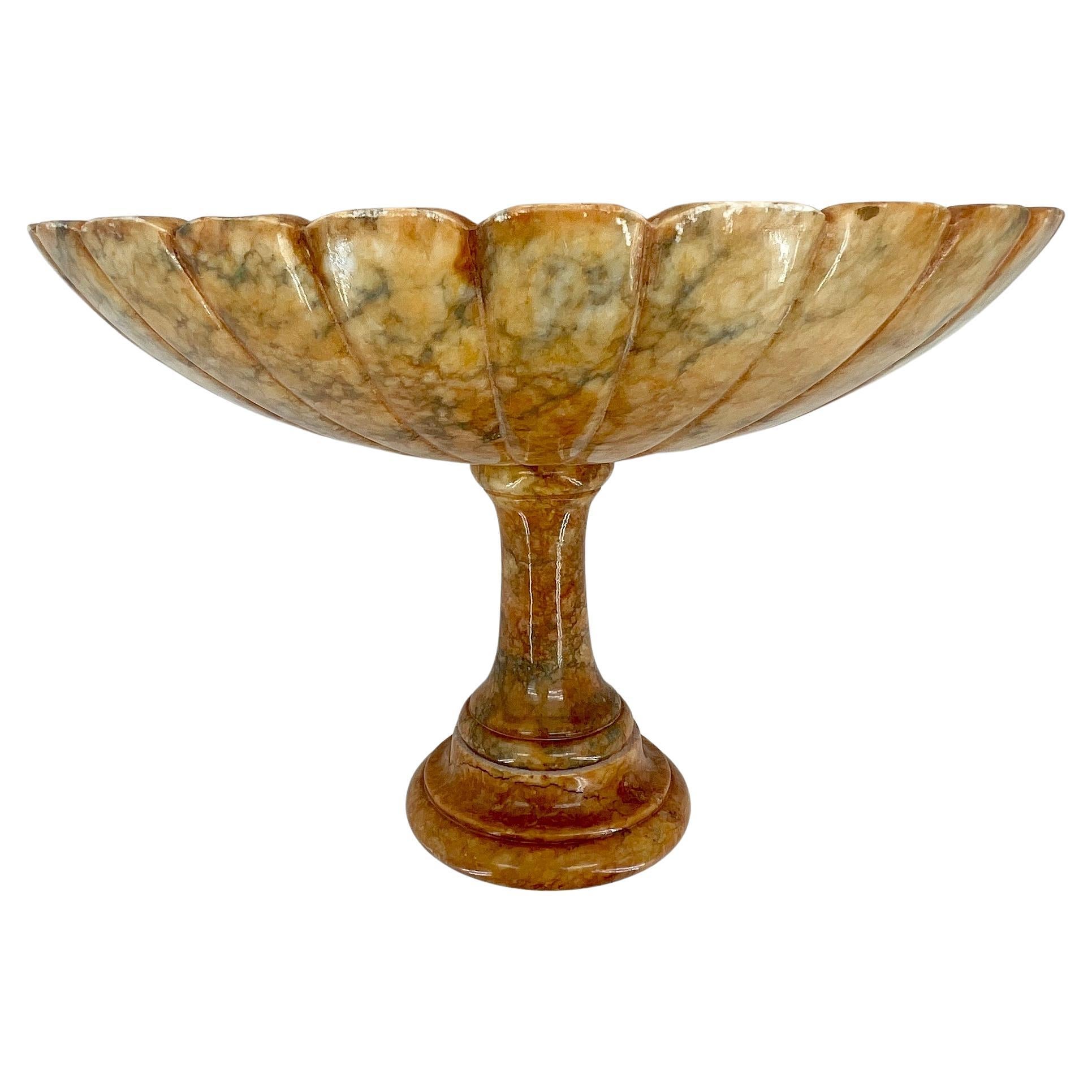 20th Century Mid-Century Italian Red Marble Centerpiece Fruit Bowl Stand For Sale
