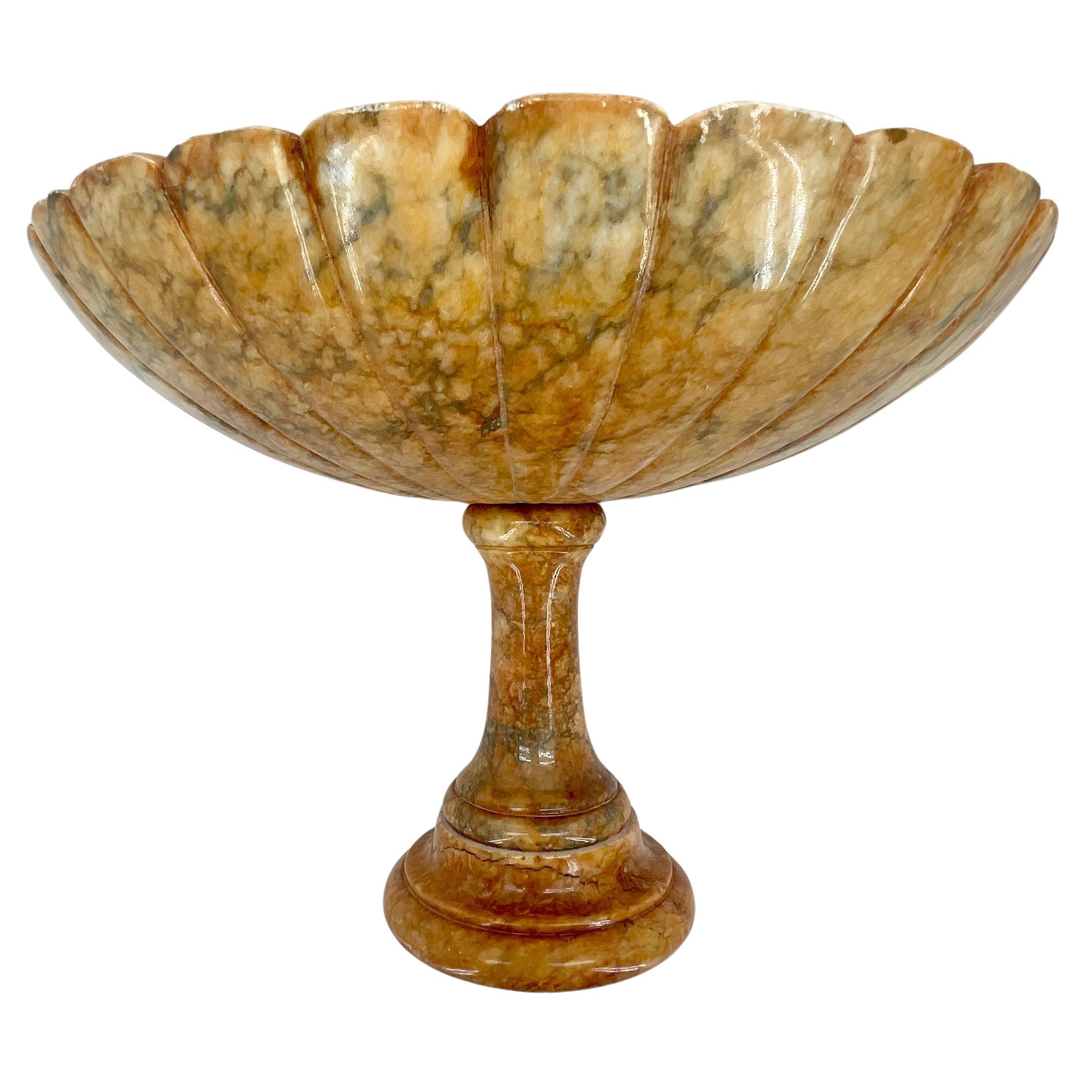 Mid-Century Italian Red Marble Centerpiece Fruit Bowl Stand For Sale 1