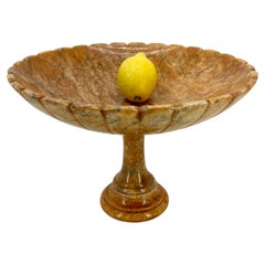 Retro Mid-Century Italian Red Marble Centerpiece Fruit Bowl Stand