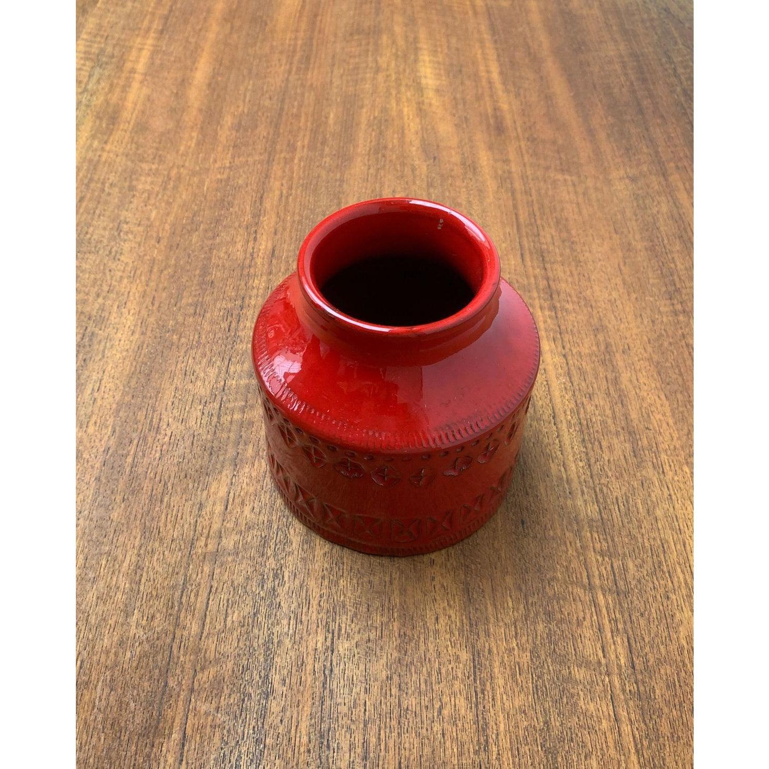 Vaso in ceramica rossa italiana di metà secolo di Aldo Londi per Bitossi, anni '60 in vendita 3