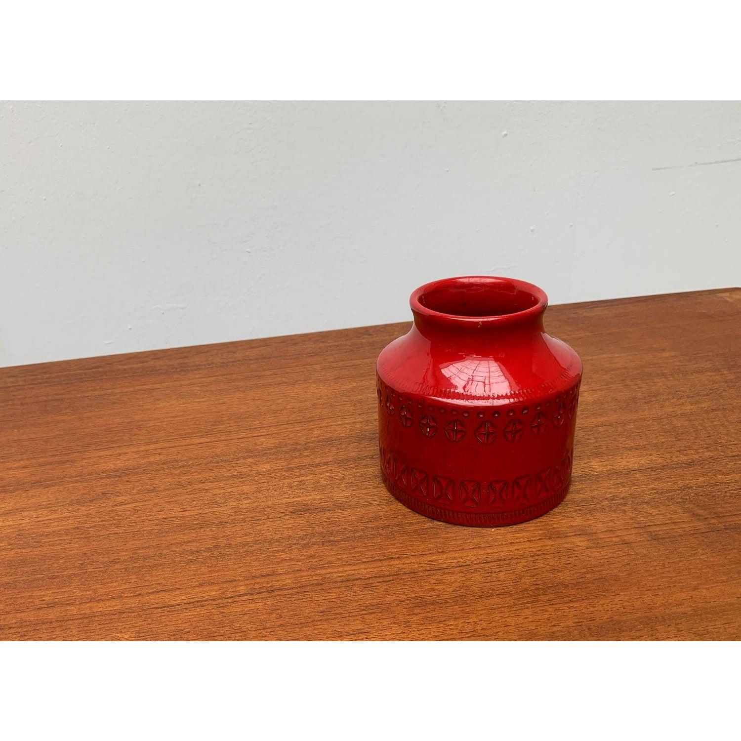 Italiano Vaso in ceramica rossa italiana di metà secolo di Aldo Londi per Bitossi, anni '60 in vendita