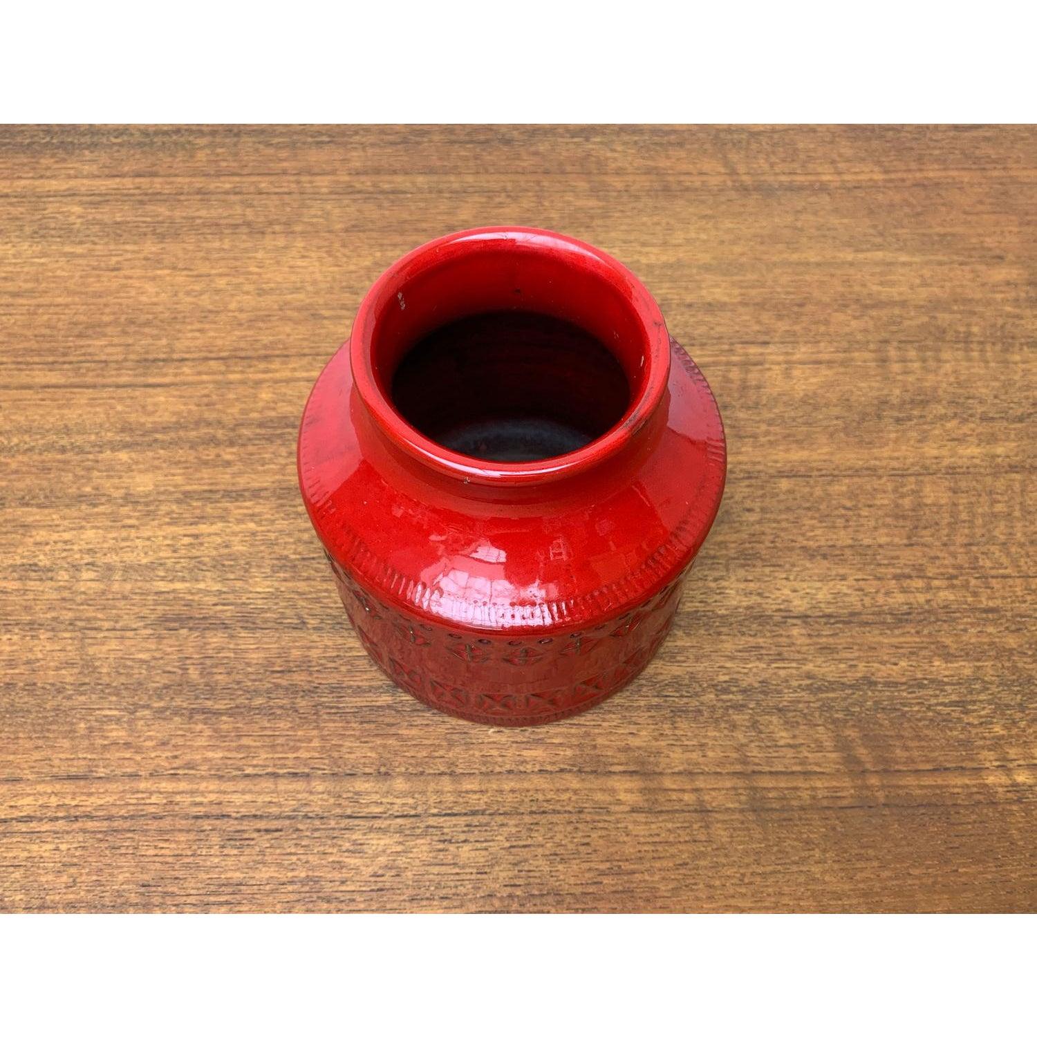 Vaso in ceramica rossa italiana di metà secolo di Aldo Londi per Bitossi, anni '60 In condizioni ottime in vendita a Hamburg, DE